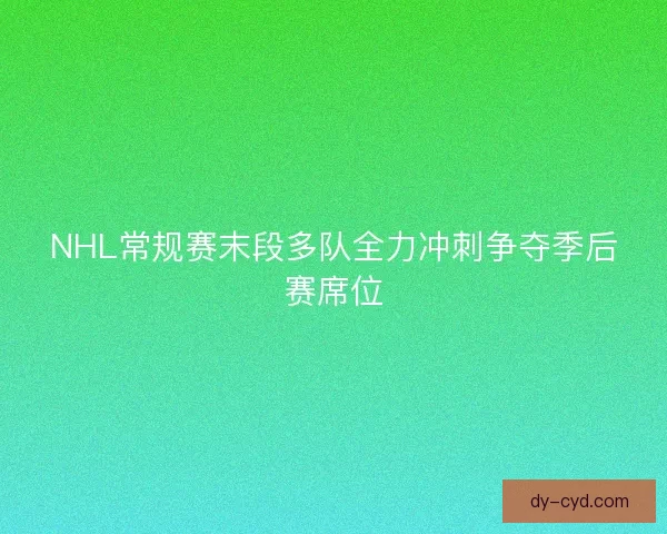 NHL常规赛末段多队全力冲刺争夺季后赛席位 NHL常规赛末段多队全力冲刺争夺季后赛席位