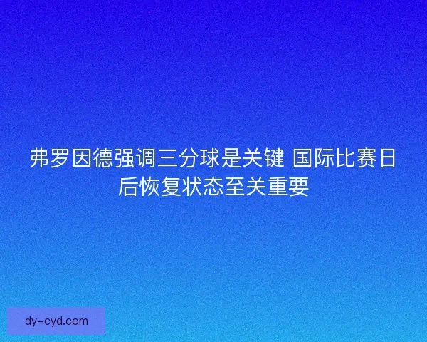 弗罗因德强调三分球是关键 国际比赛日后恢复状态至关重要